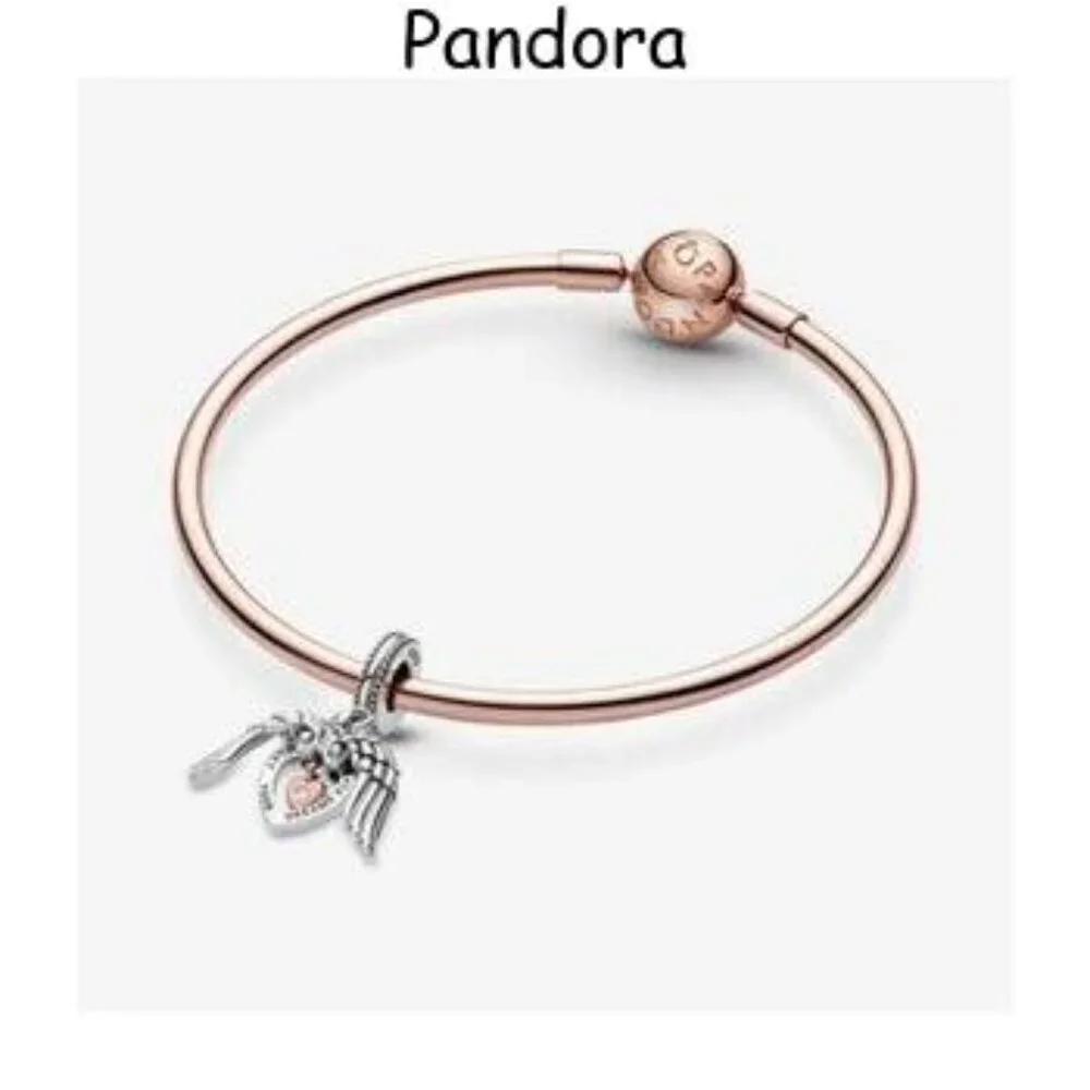 Pandora Club 2021 Angel Wings & Heart Dangle Charm - Picture 5 of 5